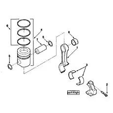 Set, Piston Ring (0.50mm Oversize) - Блок «Connecting Rod And Piston 2»  (номер на схеме: 6)