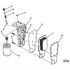 Adapter, Filter Head - Блок «Engine Oil Cooler LC9018»  (номер на схеме: 6)