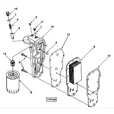 Gasket, Oil Cooler Core - Блок «Lube Oil Cooler LC9017»  (номер на схеме: 12)