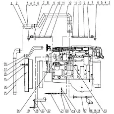 Air cooler - Блок «xz16k-45b Фиксация двигателя 1»  (номер на схеме: 25)