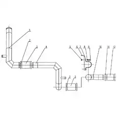 Water pipe - Блок «xz16k-45b Фиксация двигателя 5»  (номер на схеме: 1)