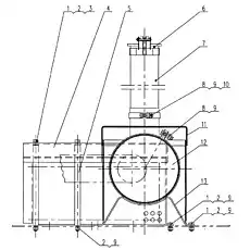 Exhaust pipe shell - Блок «xz16k-47a Установка глушителя»  (номер на схеме: 4)