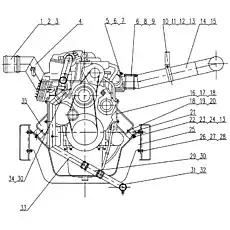 Nut M8 - Блок «xz25k-45 Установка двигателя ii»  (номер на схеме: 13)