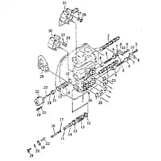 SPRING - Блок «Подъем лезвия и клапан управления рыхлителем»  (номер на схеме: 3)