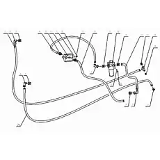 Hose from transmission pump to oil filter - Блок «Система гидравлического управления скоростью»  (номер на схеме: 4)