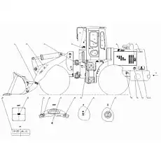 China Longgong label on engine hood - Блок «Система обозначений и система накладки»  (номер на схеме: 5)