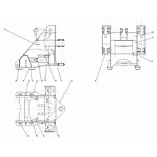 Right steering cylinder bracket - Блок «Передняя рама в сборе»  (номер на схеме: 6)
