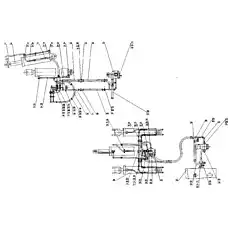 Rear chamber tube (II) of distribution valve lift chamber - Блок «Система гидравлического инструмента»  (номер на схеме: 43)