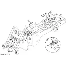 Rear axle oil channel T-connector - Блок «Рабочая тормозная система»  (номер на схеме: 37)