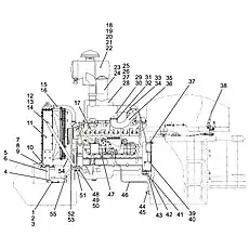 Torque converter oil return connector - Блок «Система дизельного двигателя»  (номер на схеме: 43)