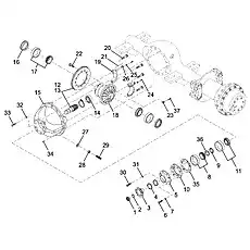 Spiral bevel gear pair for rear axle - Блок «Задняя полуось 50F I»  (номер на схеме: 13)