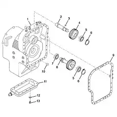 Steering pump drive gear - Блок «Корпус коробки передач 2»  (номер на схеме: 4)