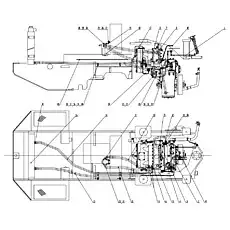 Speed Control Machine - Блок «Линия охлаждения трансмиссии и системы управления скоростью Z35H04T13»  (номер на схеме: 1)