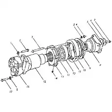 Spline shaft - Блок «Привод переднего вала 1»  (номер на схеме: 9)