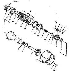Shaft - Блок «Тормоз заднего колеса и завершающий привод»  (номер на схеме: 13)