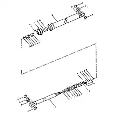 Кольцо уплотнительное - Блок «Гидроцилиндр рукояти ковша»  (номер на схеме: 1)