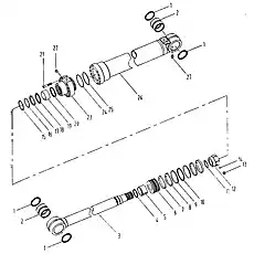 Корпус гидроцилиндра (левого) - Блок «Гидроцилиндр стрелы»  (номер на схеме: 26)
