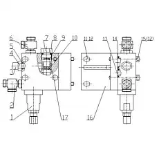 RELIEF VALVE - Блок «Крепление предохранительного клапана 12C0417000»  (номер на схеме: 1)