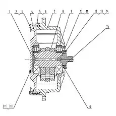 Болт - Блок «22W0025 Кожух механизма вибрации левый»  (номер на схеме: 12)