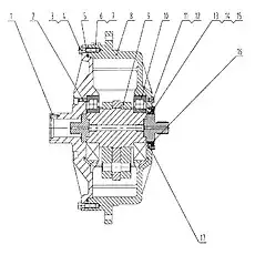 Вал эксцентрика (правый) - Блок «22W0026 Кожух механизма вибрации правый»  (номер на схеме: 9)
