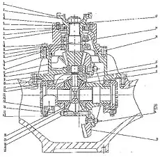 HALF SHAFT GEAR (VER: 000) - Блок «41C0574 002 Конический механизм задней оси»  (номер на схеме: 29)