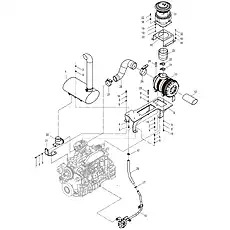 CLAMP 030-045 - Блок «INTAKE AND EXHAUST ASSEMBLY 40C5136_003_00»  (номер на схеме: 17)