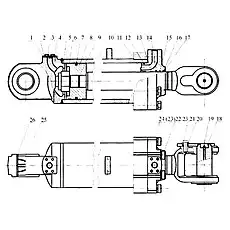 Корпус цилиндра - Блок «10С0091 Гидроцилиндр подъема»  (номер на схеме: 4)