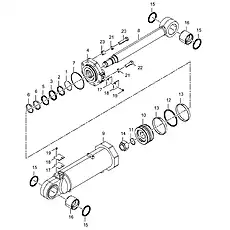 SEAL RING 100×115.5×6.3 - Блок «BUCKET TILTING CYLINDER 10C0182_004_00»  (номер на схеме: 5)