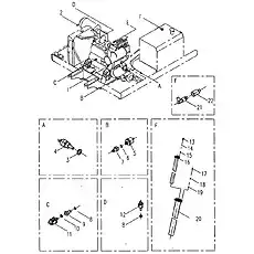 Элемент соединительный датчика давления масла двигателя - Блок «Электронная система 1»  (номер на схеме: 9)