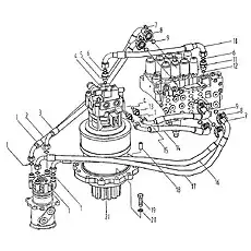 Болт М20х65-10.9-Zn.D - Блок «Трубопровод к ходовой части и поворотной платформе»  (номер на схеме: 19)