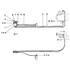 Штуцер - Блок «Трубопровод управления гидравлическим молотом»  (номер на схеме: 17)