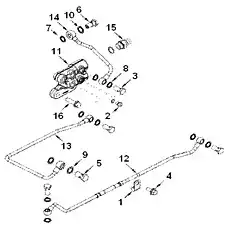 Трубка топливная - Блок «FT 9310 Трубки топливные дренажные»  (номер на схеме: 13)