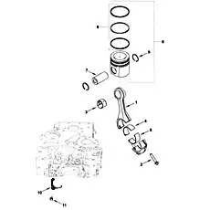 Комплект: поршень / Kit, Engine Piston - Блок «Шатун и поршень»  (номер на схеме: 6)