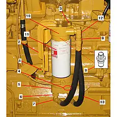 ADAPTER LUBE OIL - Блок «Смазочный маслом элемент фильтра 1»  (номер на схеме: 3)