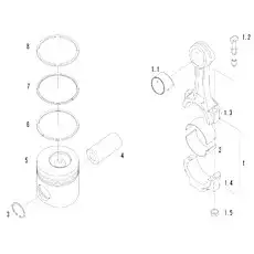 Piston Pin - Блок «Поршень и соединительный шатун»  (номер на схеме: 4)