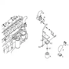 Water strainer connector - Блок «Трубопровод охлаждающей жидкости и резистор защиты от коррозии»  (номер на схеме: 6.1)