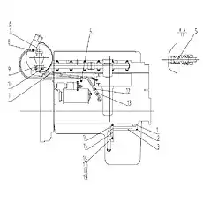 Oil suction pipe support - Блок «Трубопровод подачи масла»  (номер на схеме: 15)