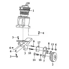 Стяжное колесо воздушного компрессора - Блок «Воздушный компрессор в сборе 1»  (номер на схеме: 2)