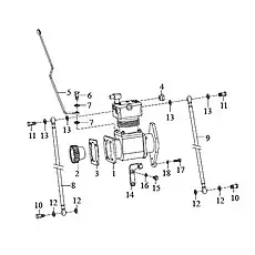 Возвратная труба воздушного компрессора - Блок «Воздушный компрессор в сборе 2»  (номер на схеме: 9)