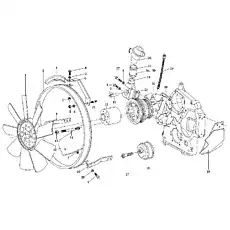Сбор растяжных колес - Блок «Водяной насос и вентилятор»  (номер на схеме: 18)