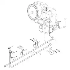 Pipe clip - Блок «9F653-32A000000A0 Connect oil circuit of transmission oil radiator»  (номер на схеме: 2)