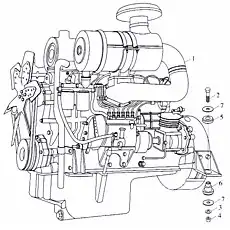 Амортизатор - Блок «Двигатель»  (номер на схеме: 6)
