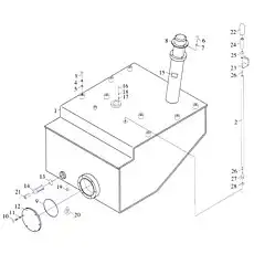 Клапан шариковый выключателя с уплотнительным кольцом - Блок «Топливный бак»  (номер на схеме: 21)