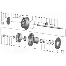 Brake disk - Блок «Rear Axle Planetary Reductor Assembly 2»  (номер на схеме: 36)