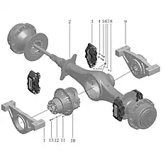 Front swing rack assembly - Блок «Rear Drive Axle Assembly»  (номер на схеме: 1)