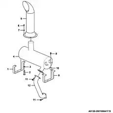 Exhaust pipe - Блок «Глушитель в сборе A0120-2901006417-S»  (номер на схеме: 12)