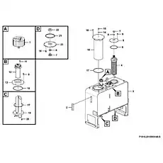 Flange - Блок «Бак для гидравлической жидкости F1010-2910003149.S»  (номер на схеме: 5)