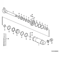 Retaining ring - Блок «Гидроцилиндр опрокидывания ковша F1410-4120006001»  (номер на схеме: 8)