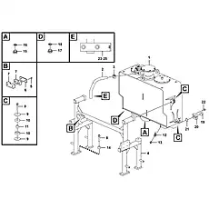 Clamp - Блок «Hydraulic fluid tank assembly F1000-2910003369.S1D»  (номер на схеме: 3)