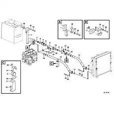 Parafuso sextavado - Блок «Гидравлическая система, гидравлический бак для охладителя гидравлического масла H5-6210»  (номер на схеме: 14)